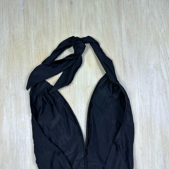 Unique Vintage Black Halter One Piece Swimsuit - Picture 11 of 13